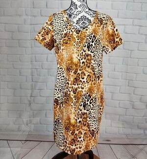 Women with Control stretch knit animal print dress